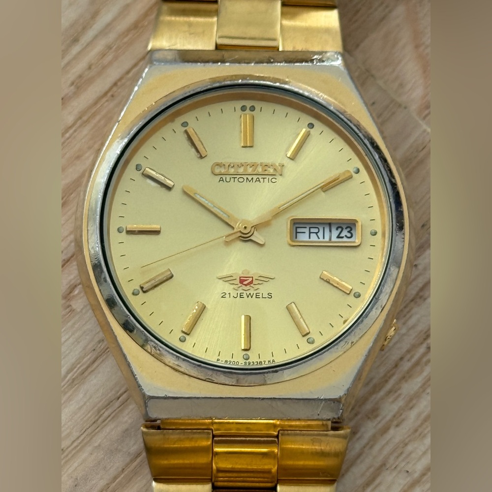 Citizen Eagle 7 Automatic 21 Jewels Rare Vintage Men’s Watch Gold Dial Bracelet